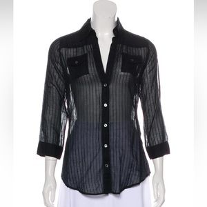 Elizabeth and James sheer button up top